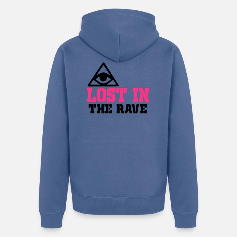 perdu dans la rave - Veste à capuche bio Premium Unisexe - bleu pigeon