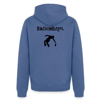 bier beer saufen betrinken alkohol shots Geschenk - Unisex Premium Bio Zip Hoodie - Taubenblau - Hinten - Nico (187cm)