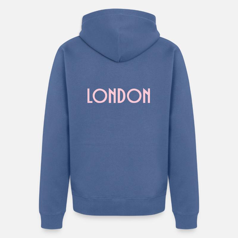 Londres - Veste à capuche bio Premium Unisexe - bleu pigeon