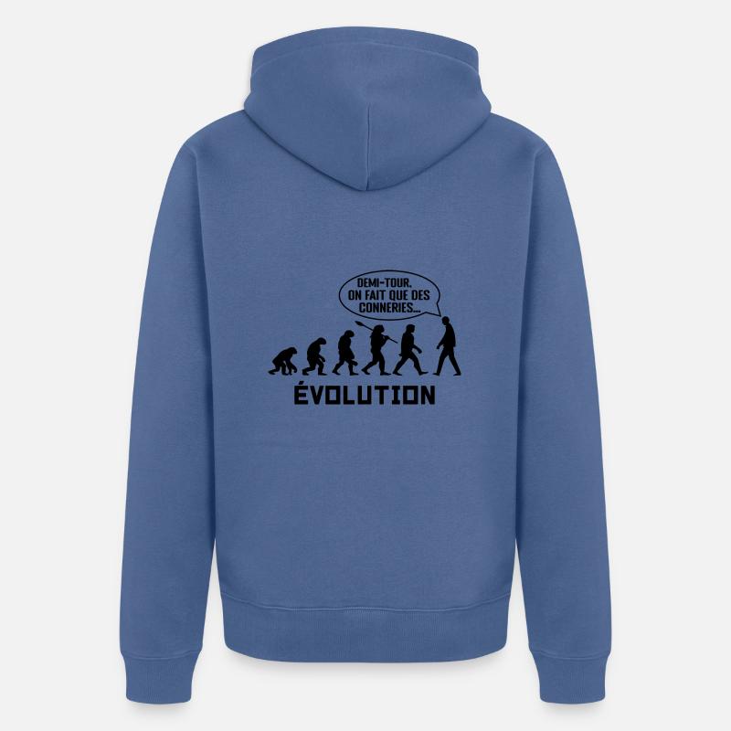 évolution - Veste à capuche bio Premium Unisexe - bleu pigeon