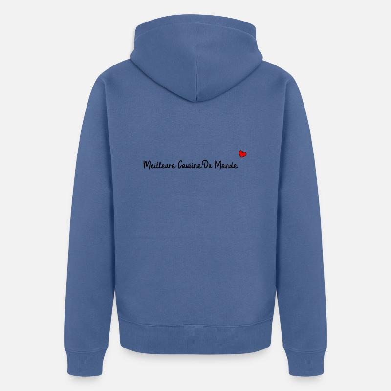 Meilleure cousine du monde - Veste à capuche bio Premium Unisexe - bleu pigeon