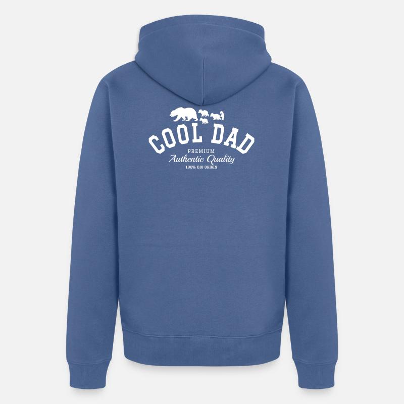 Cool Dad Ours - Veste à capuche bio Premium Unisexe - bleu pigeon