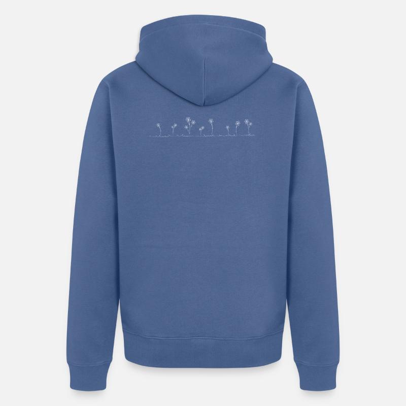 blanc blumenwiese - Veste à capuche bio Premium Unisexe - bleu pigeon