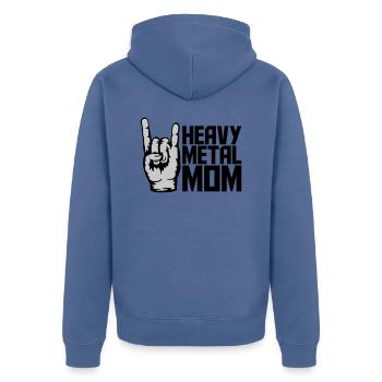 Heavy Metal Mom Logo - Veste à capuche bio Premium Unisexe - bleu pigeon - Dos - Nico (187cm)