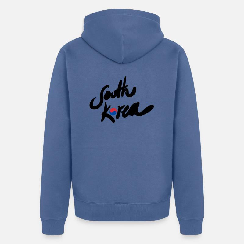 Corée du Sud - Veste à capuche bio Premium Unisexe - bleu pigeon