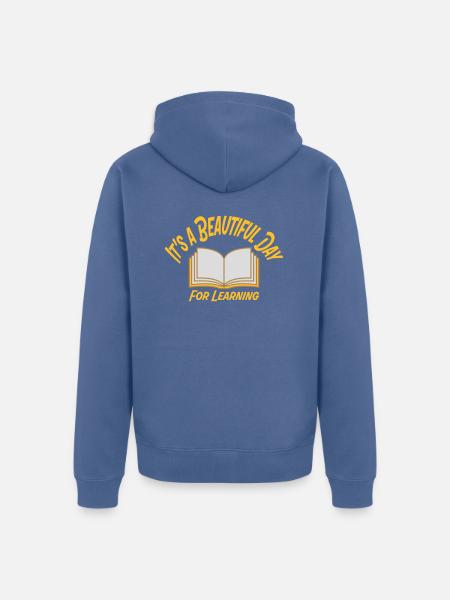 beautiful day for learning - Unisex Premium Organic Zip Hoodie - stone blue