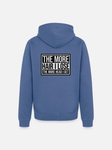 I get more head - Unisex Premium Organic Zip Hoodie - stone blue