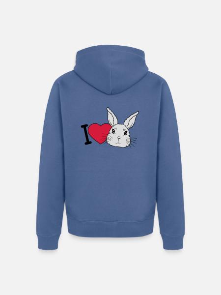 J’adore les lapins Logo - Veste à capuche bio Premium Unisexe - bleu pigeon