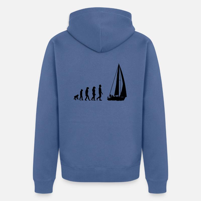 Voile évolution - Veste à capuche bio Premium Unisexe - bleu pigeon