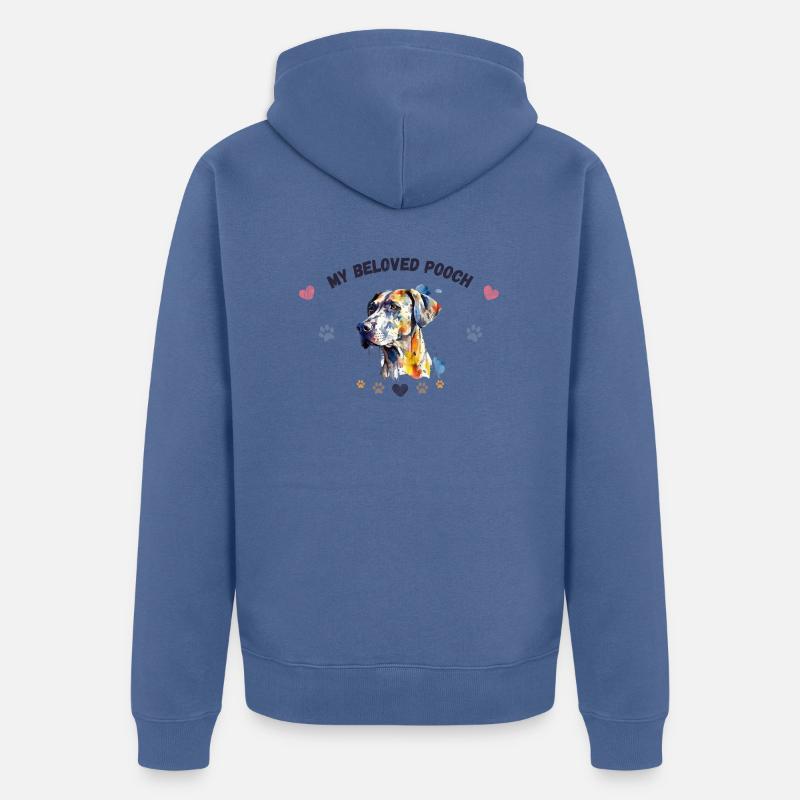 Mon toutou d'amour GR2 BLK - Veste à capuche bio Premium Unisexe - bleu pigeon