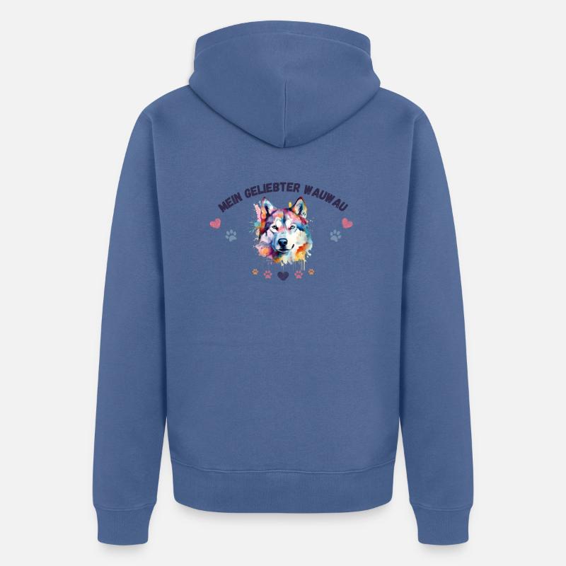 Mon toutou d'amour G5 BLK - Veste à capuche bio Premium Unisexe - bleu pigeon