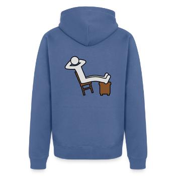 Man rests - Unisex Premium Organic Zip Hoodie - stone blue - Back - Nico (187cm)