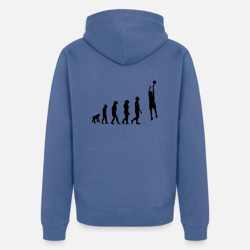 basket évolution - Veste à capuche bio Premium Unisexe - bleu pigeon