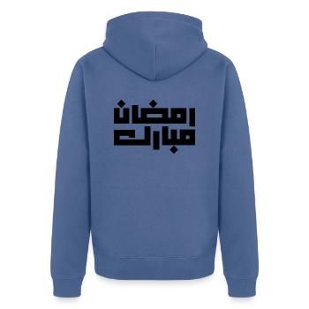 Ramadan Mubarak, Ramadan Mubarak 2023 - Unisex Premium Organic Zip Hoodie - stone blue - Back - Nico (187cm)