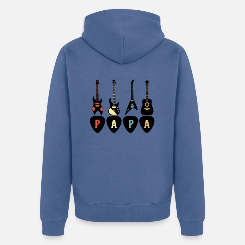 PAPA Guitariste - Veste à capuche bio Premium Unisexe - bleu pigeon