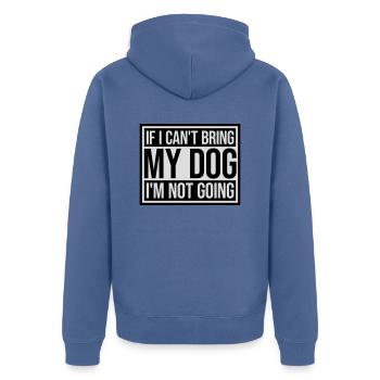 Citation Apportez mon chien - Veste à capuche bio Premium Unisexe - bleu pigeon - Dos - Nico (187cm)
