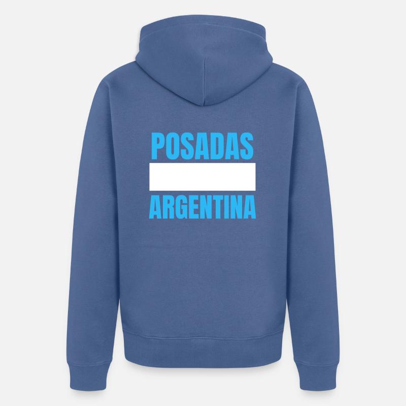 Posadas Argentine - Veste à capuche bio Premium Unisexe - bleu pigeon
