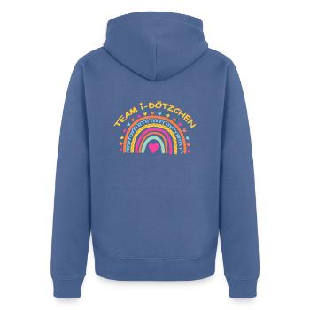 i-dötzchen Einschulung idötzchen Schulbeginn 1.Tag - Unisex Premium Bio Zip Hoodie - Taubenblau - Hinten - Nico (187cm)