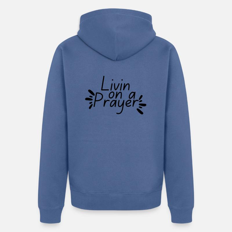 Vivre en prière - Veste à capuche bio Premium Unisexe - bleu pigeon