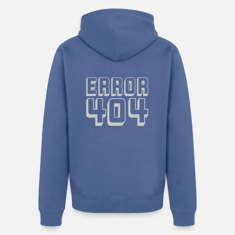 Computer Connection Error 404 - Unisex Premium Organic Zip Hoodie - stone blue