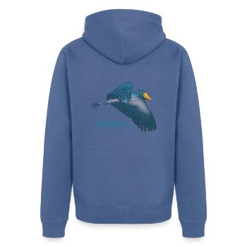 Schuhschnabel Vogel Ornithologe Wald I Geschenk - Unisex Premium Bio Zip Hoodie - Taubenblau - Hinten - Nico (187cm)