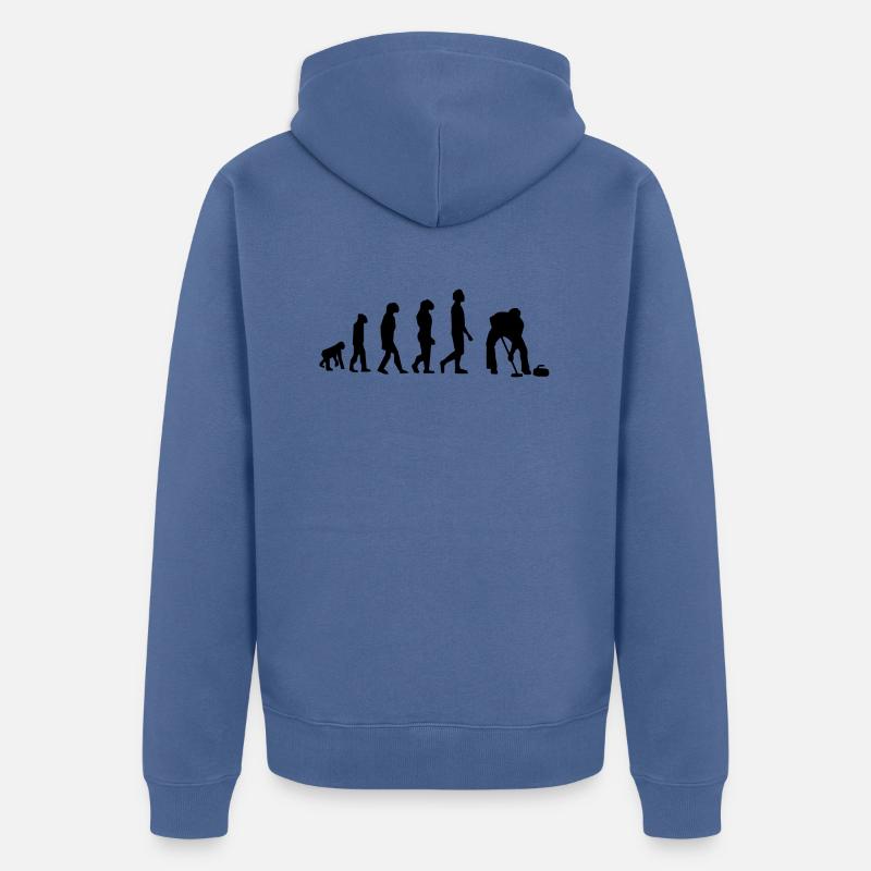 Curling evolution - Veste à capuche bio Premium Unisexe - bleu pigeon