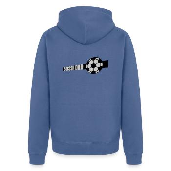 Sport Design Soccer Dad - Unisex Premium Bio Zip Hoodie - Taubenblau - Hinten - Nico (187cm)