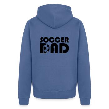 Fußballverein Soccer Dad Design - Unisex Premium Bio Zip Hoodie - Taubenblau - Hinten - Nico (187cm)