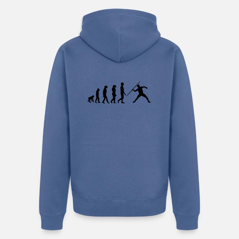 javelot évolution - Veste à capuche bio Premium Unisexe - bleu pigeon