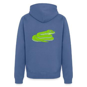 Design dangerous evil snake - Unisex Premium Organic Zip Hoodie - stone blue - Back - Nico (187cm)
