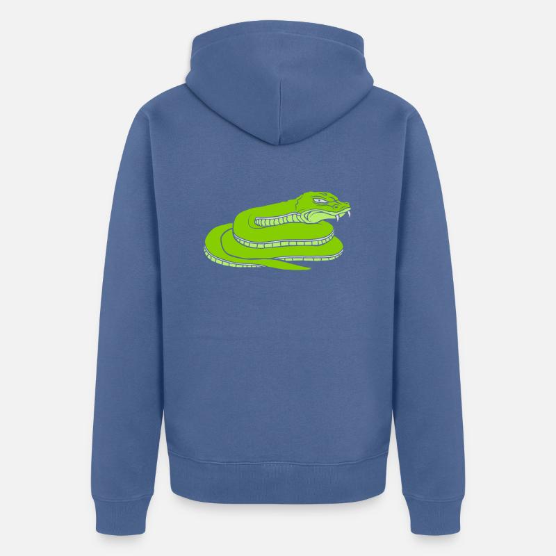 Concevoir un dangereux serpent maléfique - Veste à capuche bio Premium Unisexe - bleu pigeon