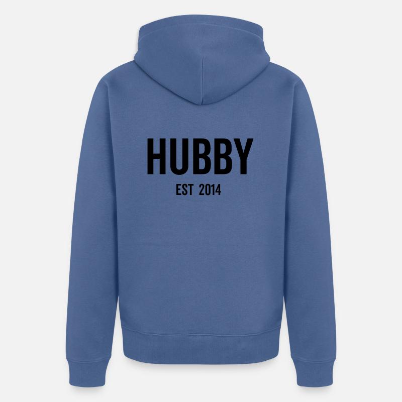 Ehemann Est 2014 - Unisex Premium Bio Zip Hoodie - Taubenblau