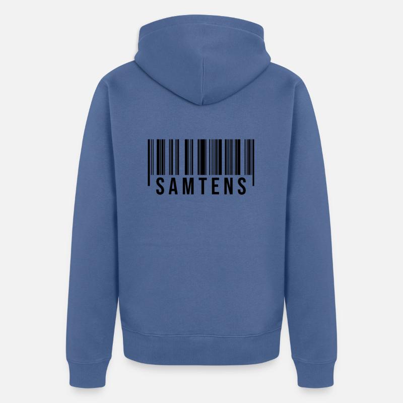 Samtens Strichcode - Unisex Premium Bio Zip Hoodie - Taubenblau