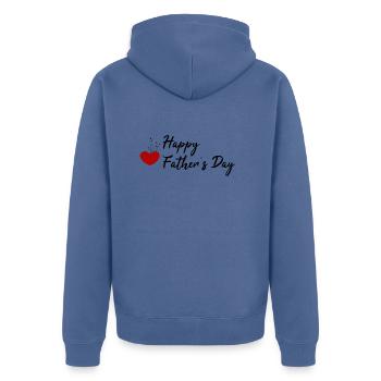 Bonne fête des pères pour les cadeaux - Veste à capuche bio Premium Unisexe - bleu pigeon - Dos - Nico (187cm)