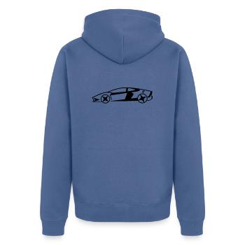 Sport - Veste à capuche bio Premium Unisexe - bleu pigeon - Dos - Nico (187cm)