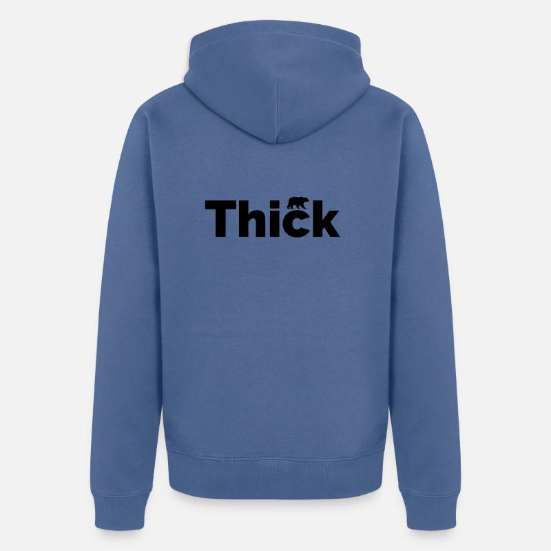 Dick · Je dicker, desto schmackhafter - Unisex Premium Bio Zip Hoodie - Taubenblau