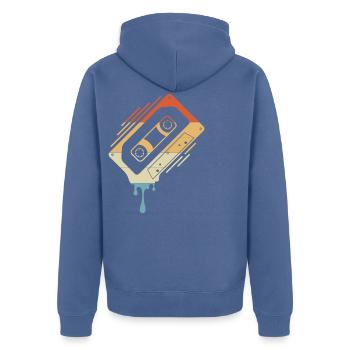 Cassette dégoulinante - Veste à capuche bio Premium Unisexe - bleu pigeon - Dos - Nico (187cm)