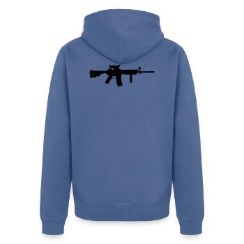 m4a1 - Veste à capuche bio Premium Unisexe - bleu pigeon - Dos - Nico (187cm)
