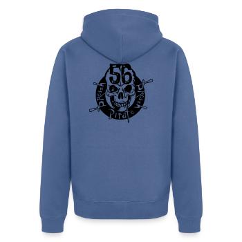 56 breizh pirate tete de mort crane morbihan - Veste à capuche bio Premium Unisexe - bleu pigeon - Dos - Nico (187cm)