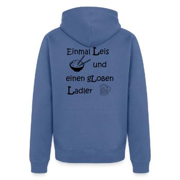 Reis Radler Bier Chinese Restaurant Geschenk - Unisex Premium Bio Zip Hoodie - Taubenblau - Hinten - Nico (187cm)
