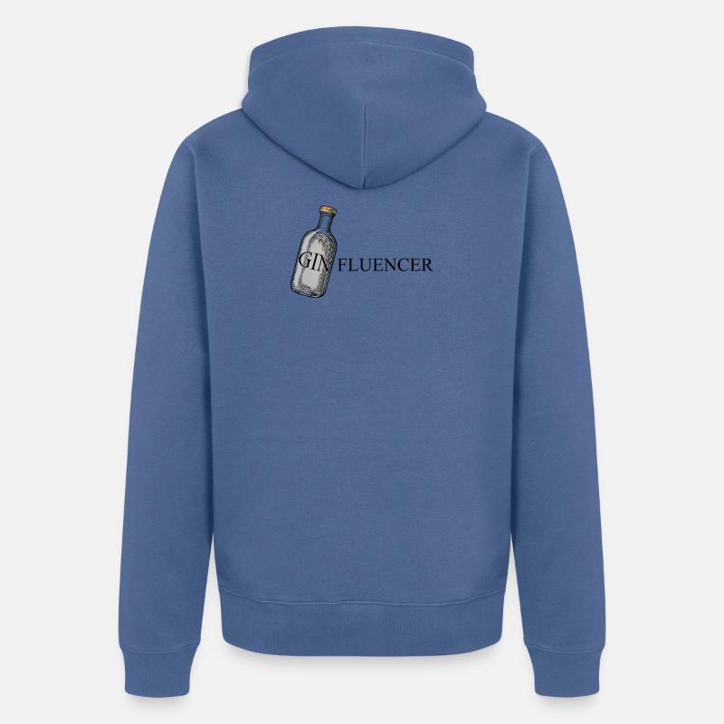 Affiche GINfluencer (Gin Tonic) - Veste à capuche bio Premium Unisexe - bleu pigeon