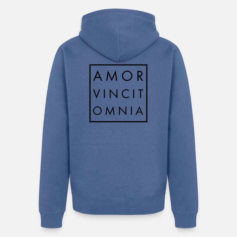 Amor gagner omnia N - Veste à capuche bio Premium Unisexe - bleu pigeon