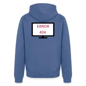 Computer Error 404 - Unisex Premium Organic Zip Hoodie - stone blue - Back - Nico (187cm)