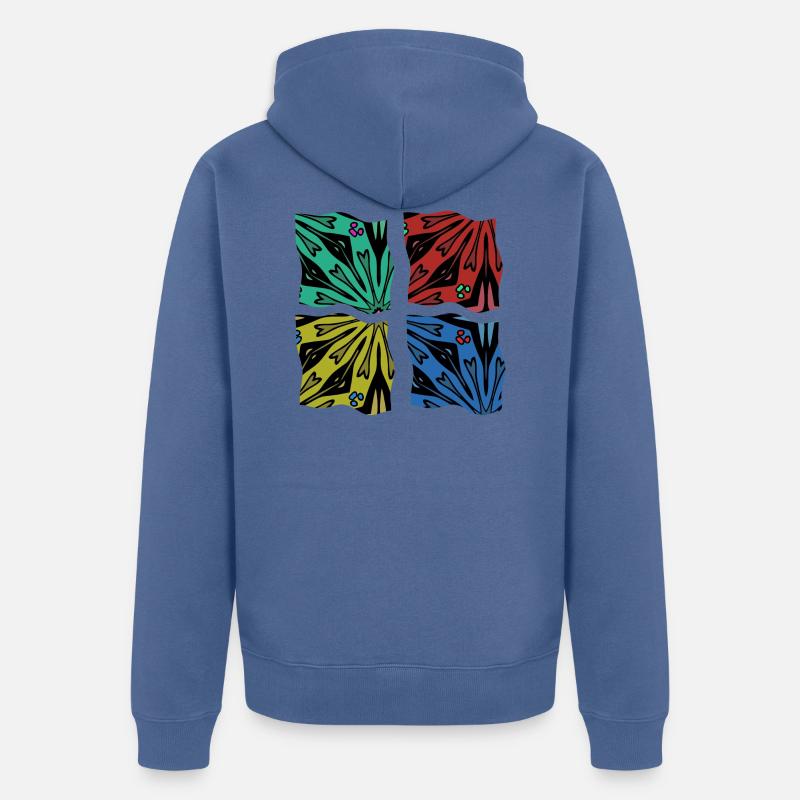 Abstraktion - Unisex Premium Bio Zip Hoodie - Taubenblau