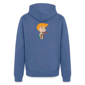 rockstart baby - Unisex Premium Bio Zip Hoodie - Taubenblau - Hinten - Nico (187cm)