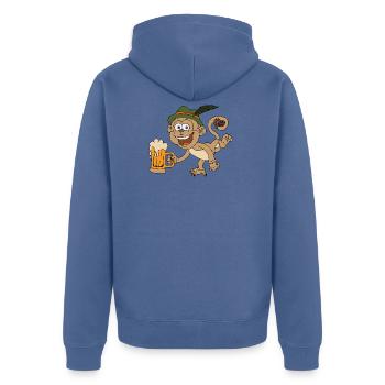 Singe - Veste à capuche bio Premium Unisexe - bleu pigeon - Dos - Nico (187cm)