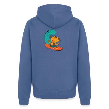 Chien de surf - Veste à capuche bio Premium Unisexe - bleu pigeon - Dos - Nico (187cm)