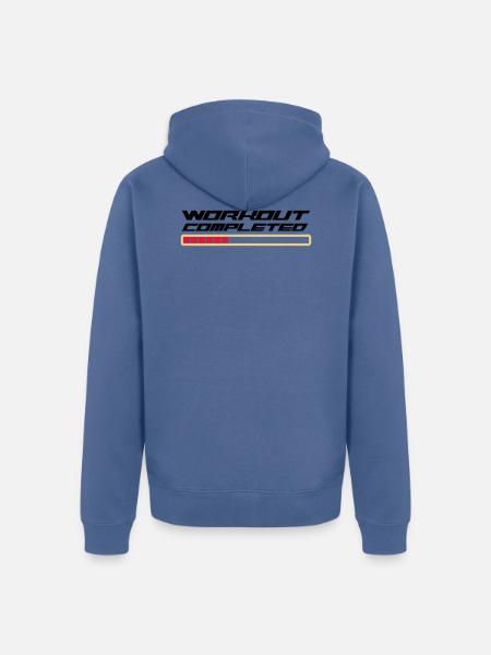 Workout complete - Unisex Premium Organic Zip Hoodie - stone blue