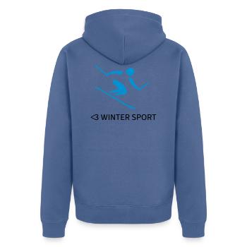 Sports d'hiver - Veste à capuche bio Premium Unisexe - bleu pigeon - Dos - Nico (187cm)