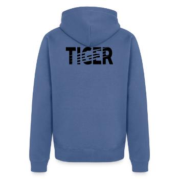 TIGER Krallen - Unisex Premium Bio Zip Hoodie - Taubenblau - Hinten - Nico (187cm)